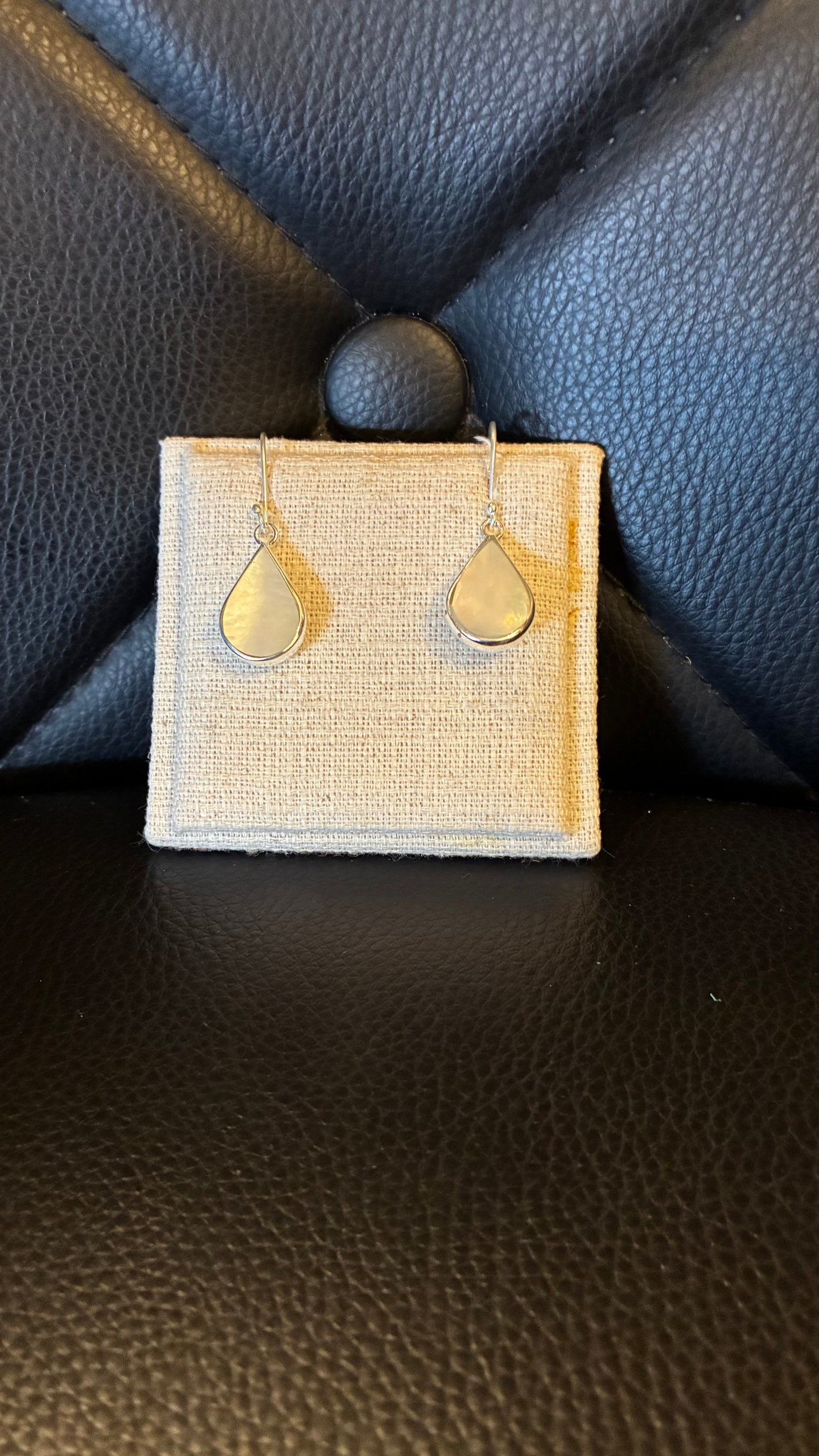 Moonstone Teardrop Earrings - Silver