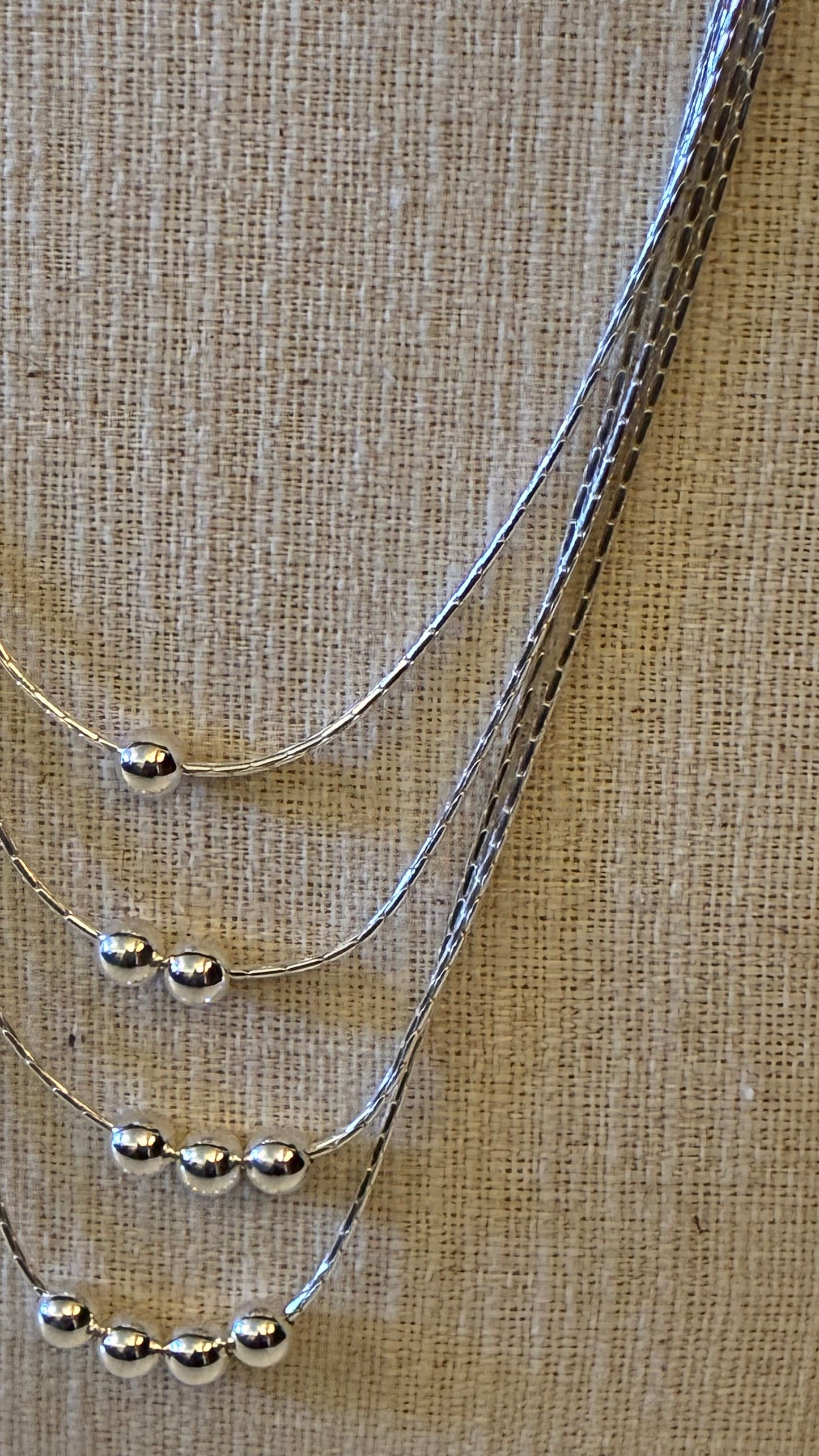 4 Strand Necklace - Silver