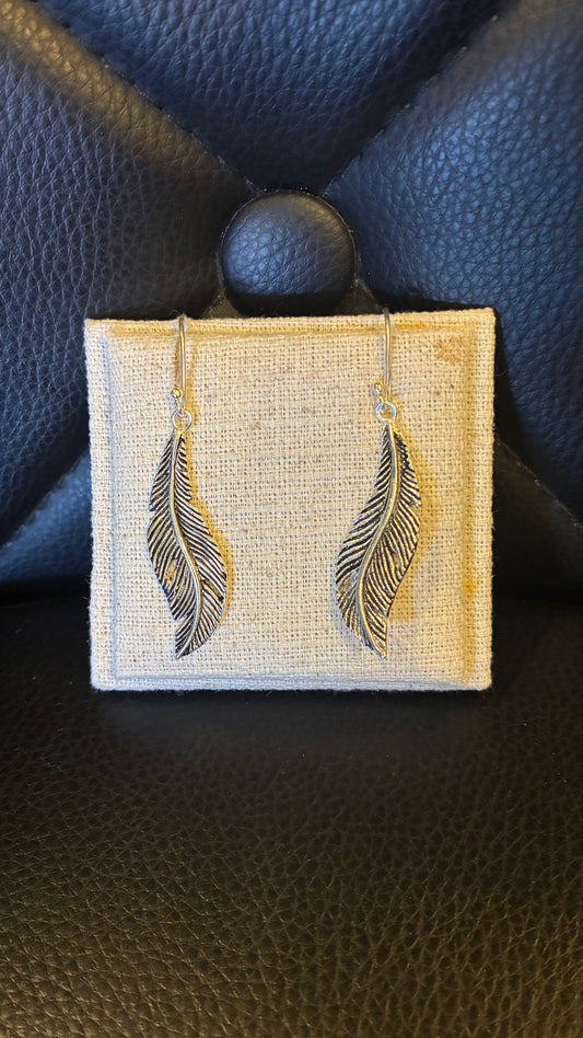 Feather Earrings - Silver