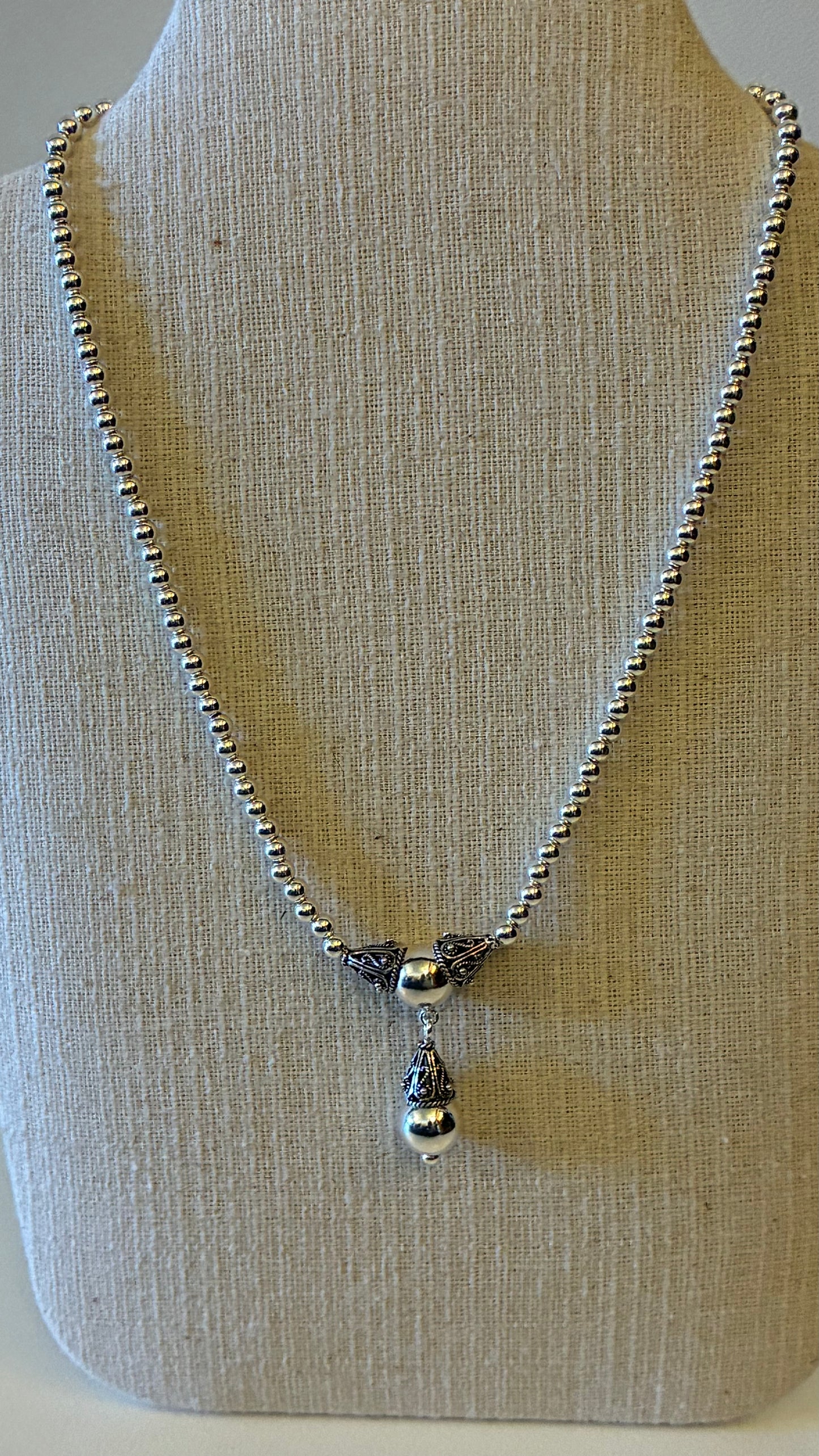 Time Droplet Necklace - Silver