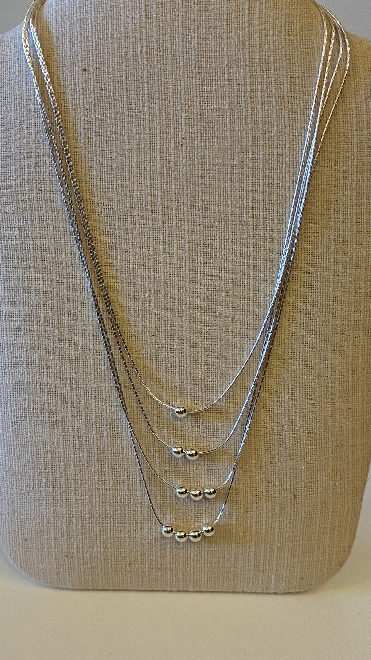 4 Strand Necklace - Silver