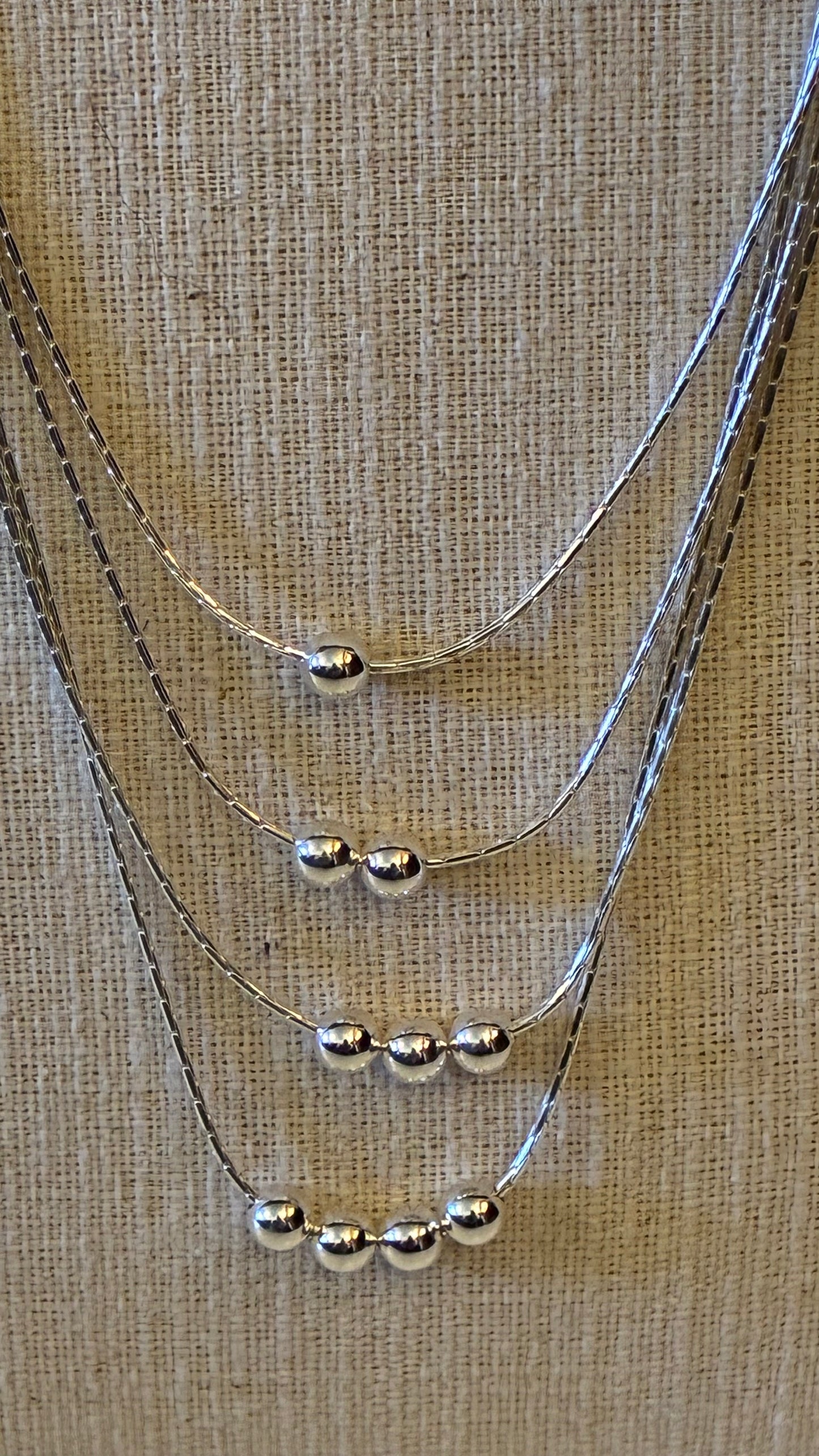 4 Strand Necklace - Silver