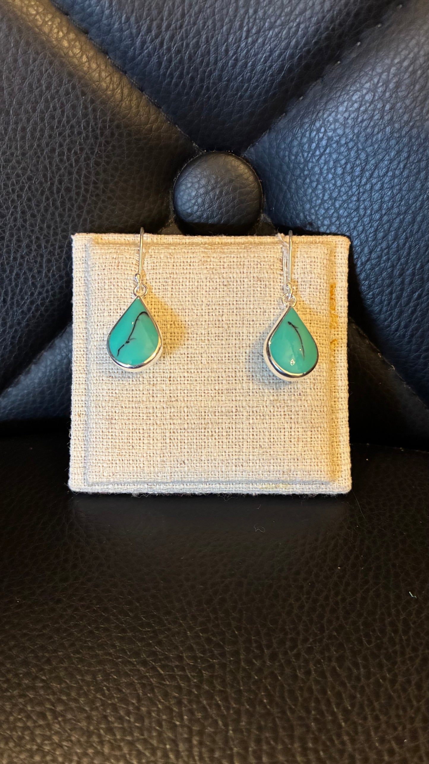 Turquiose Teardrop Earrings - Silver