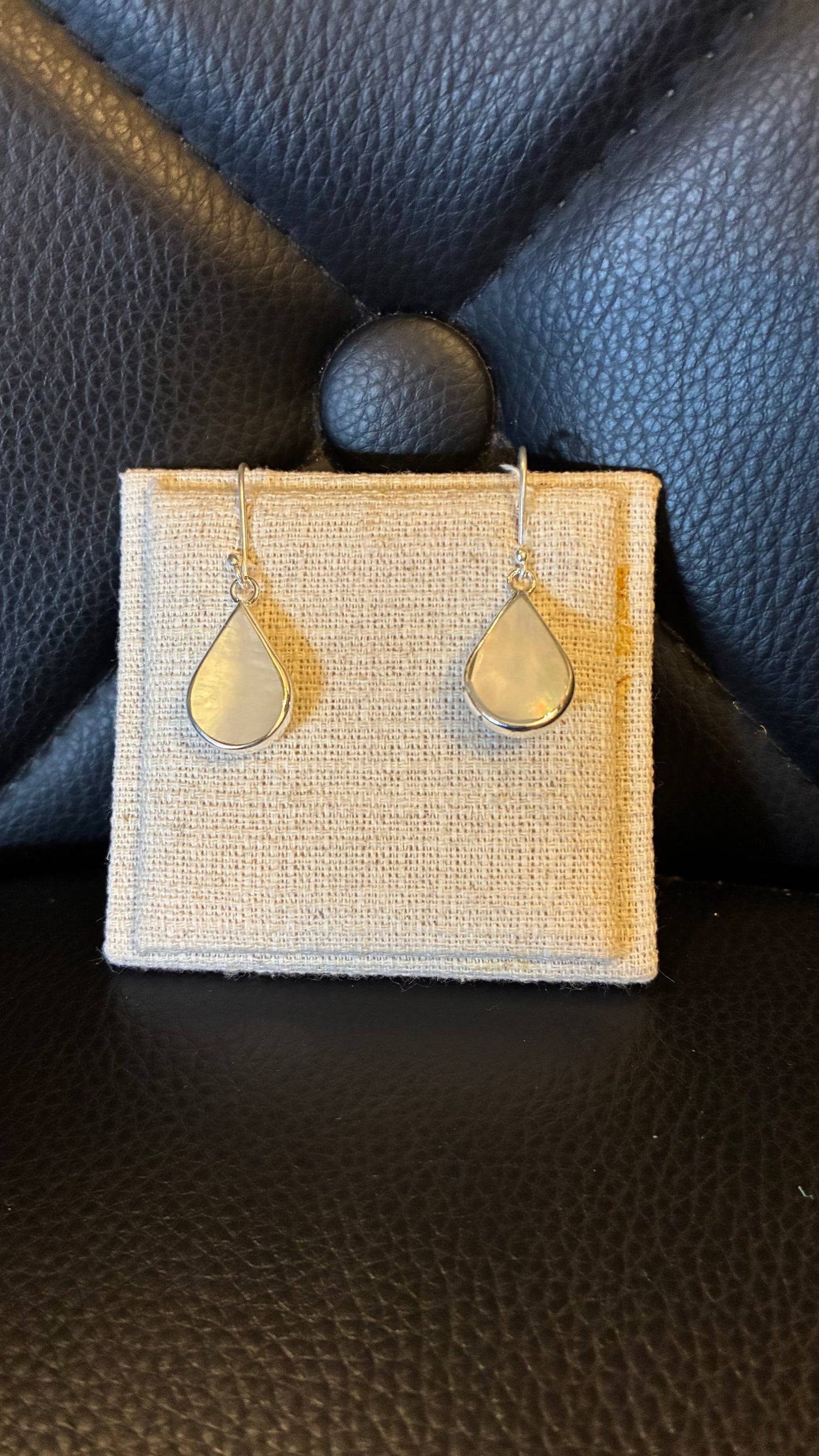 Moonstone Teardrop Earrings - Silver