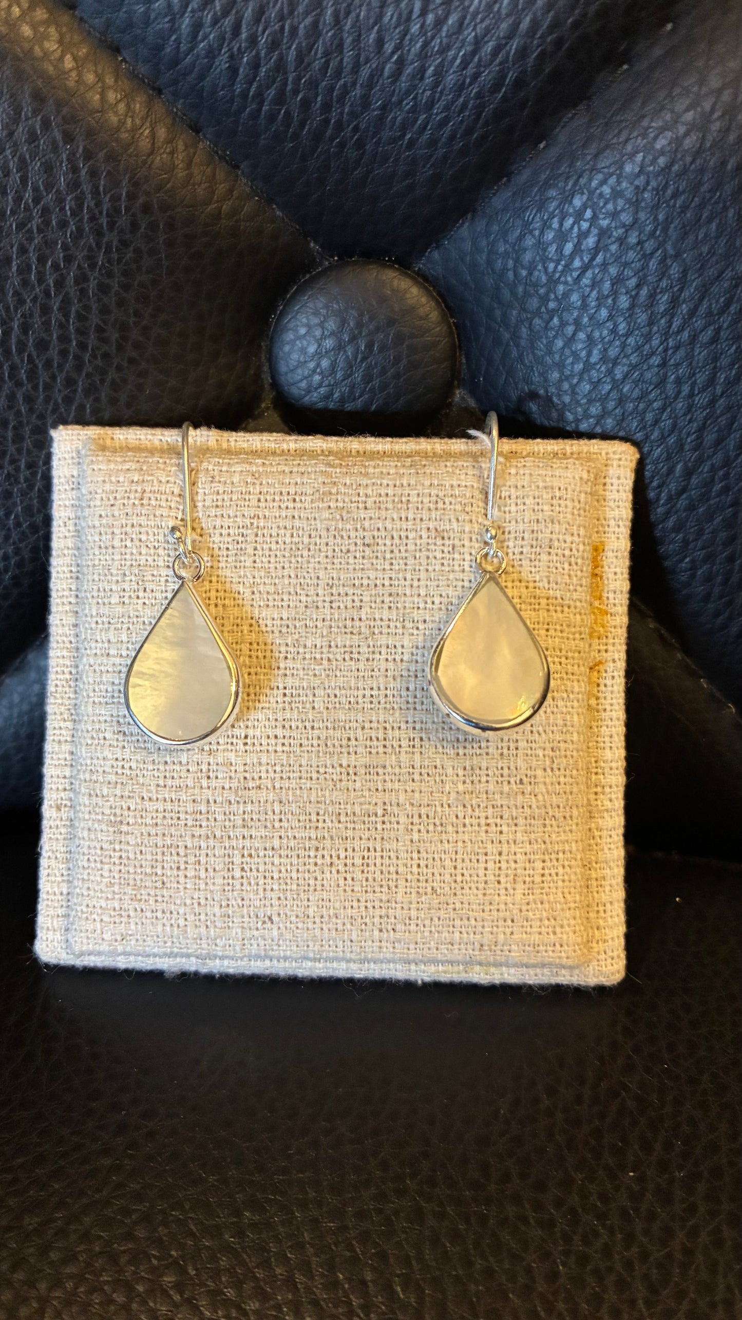 Moonstone Teardrop Earrings - Silver