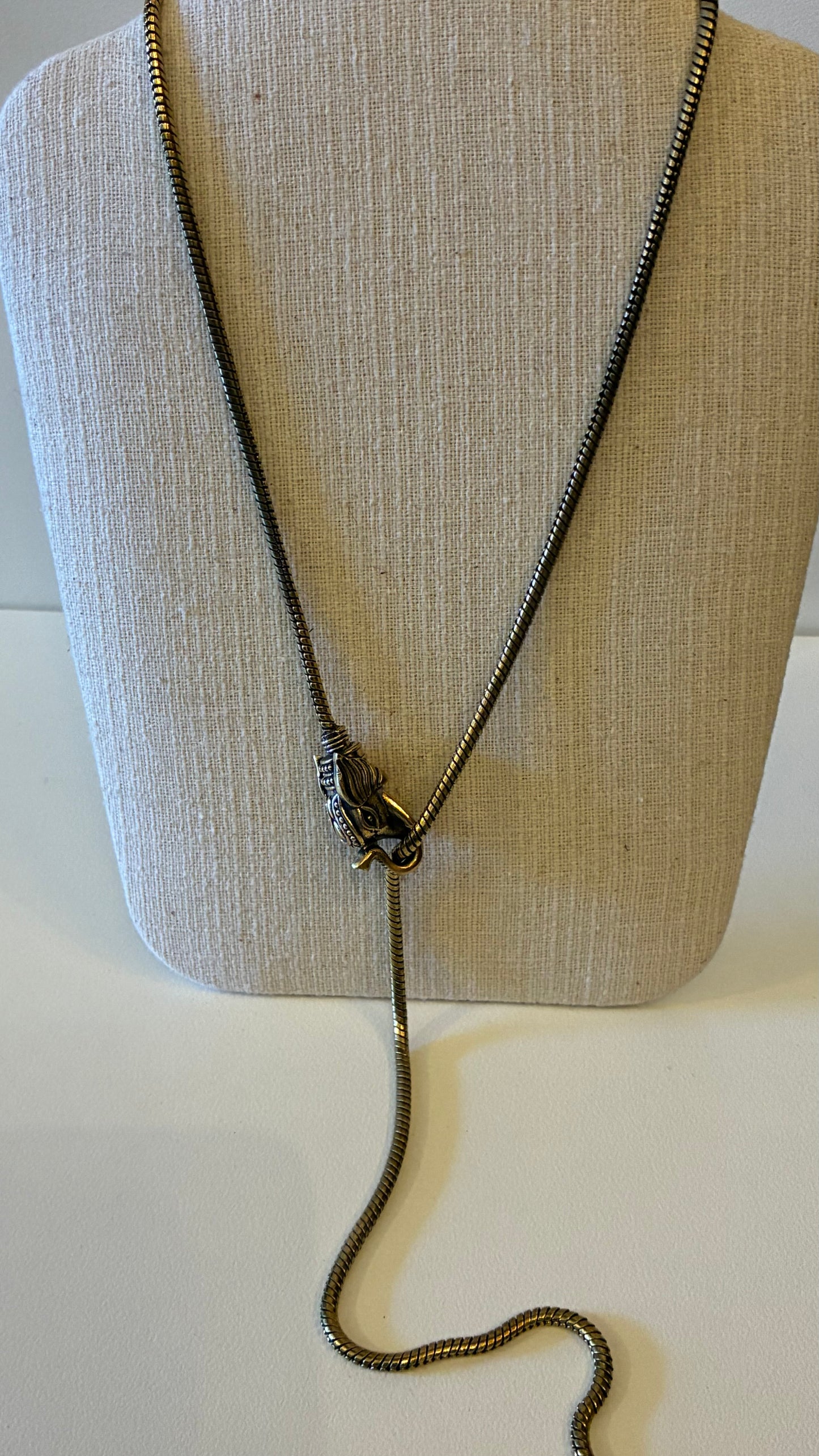 Elephant Lariat Necklace - Himalayan Brass