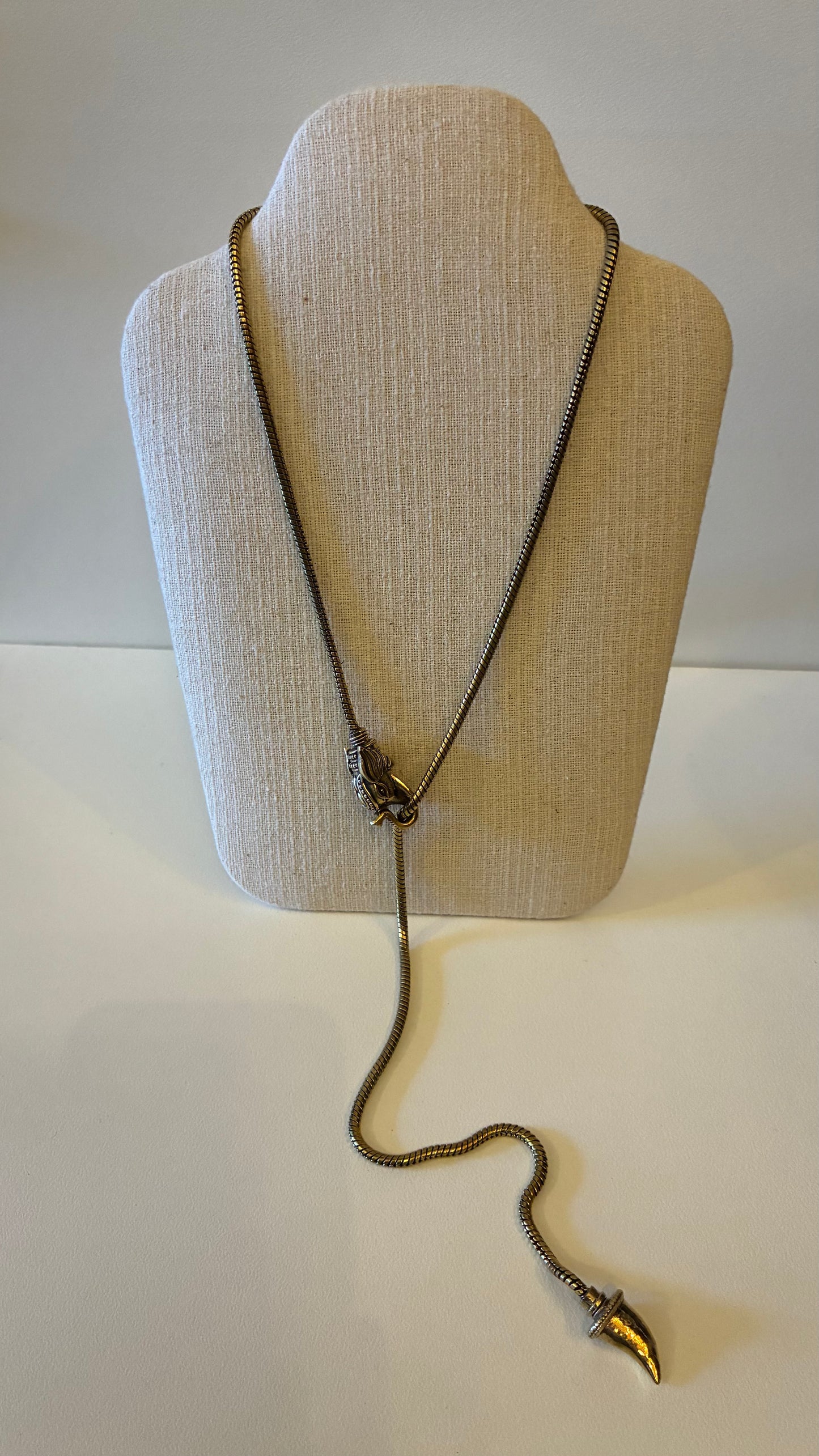 Elephant Lariat Necklace - Himalayan Brass
