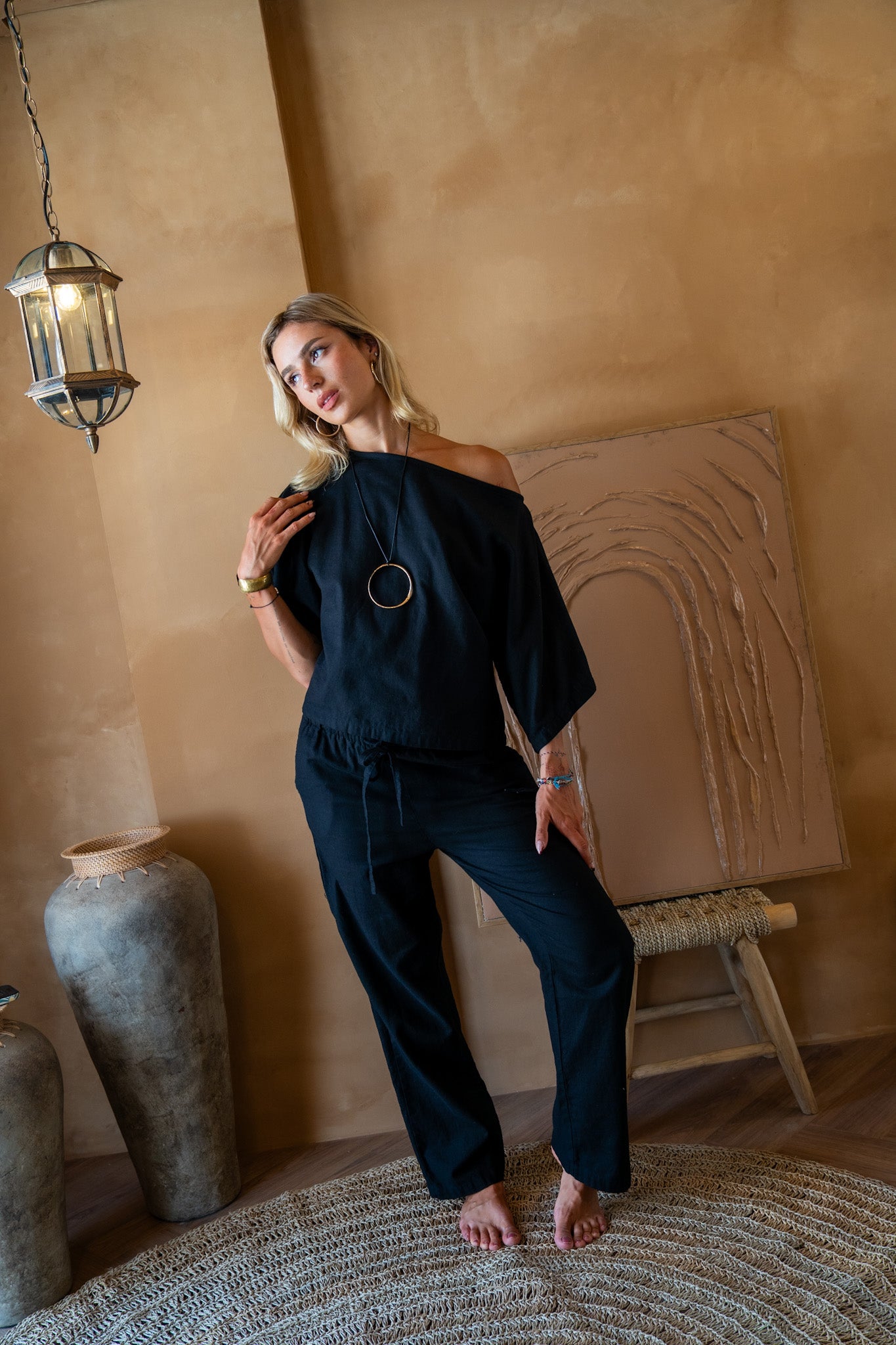 Avalon Pants - Black Linen