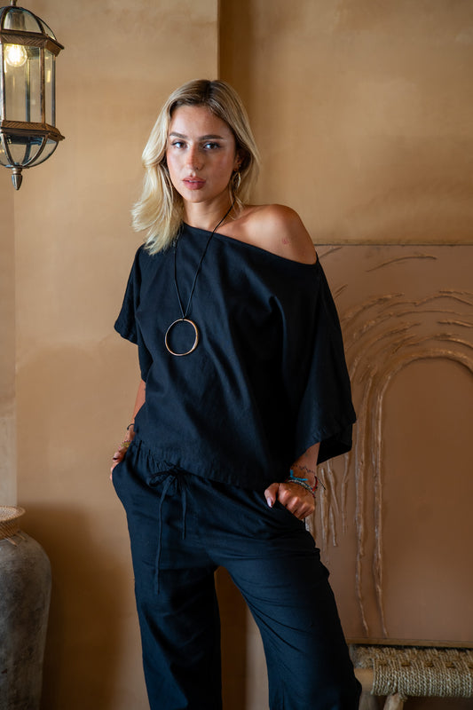 Avalon Pants - Black Linen