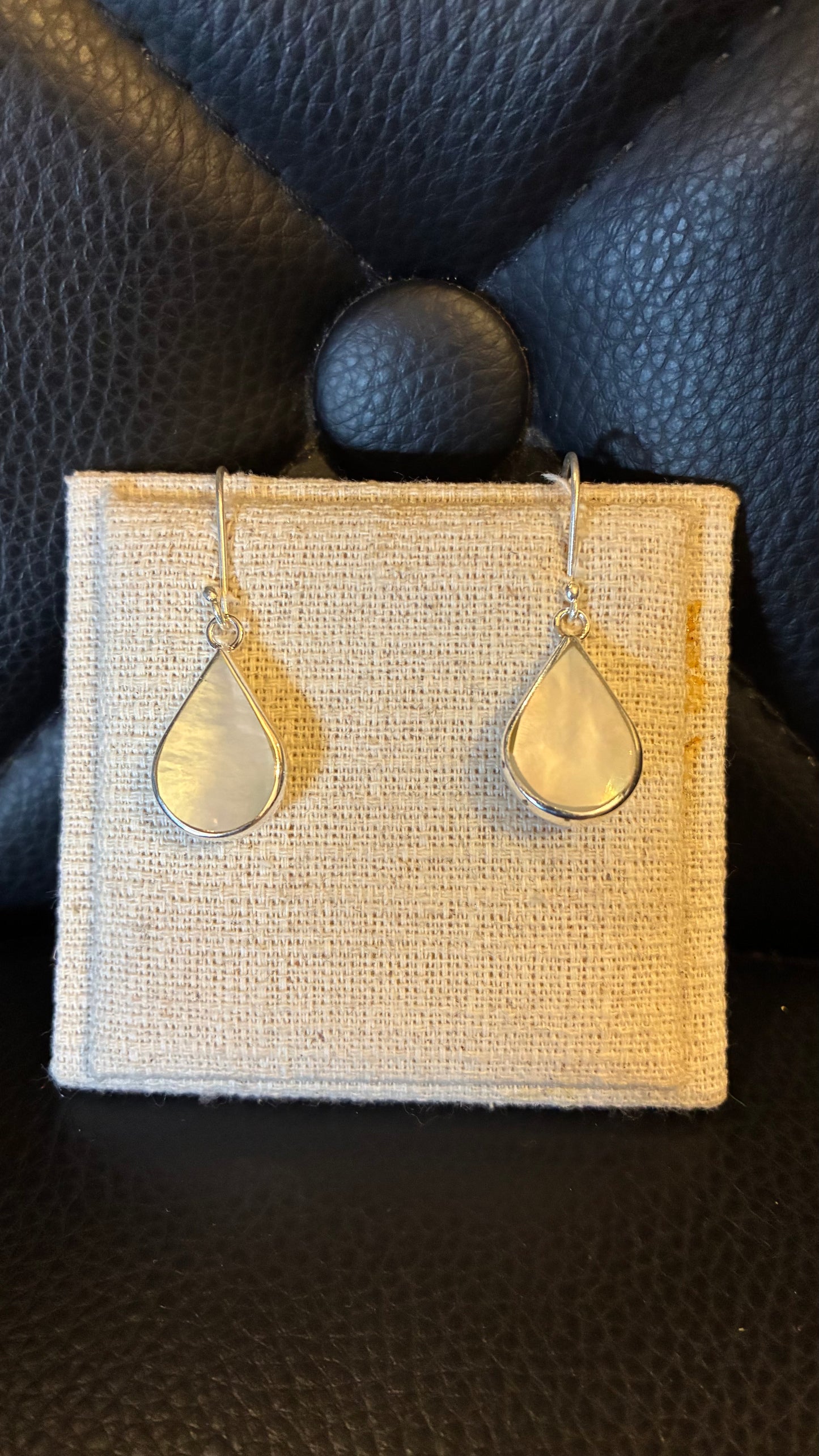 Moonstone Teardrop Earrings - Silver