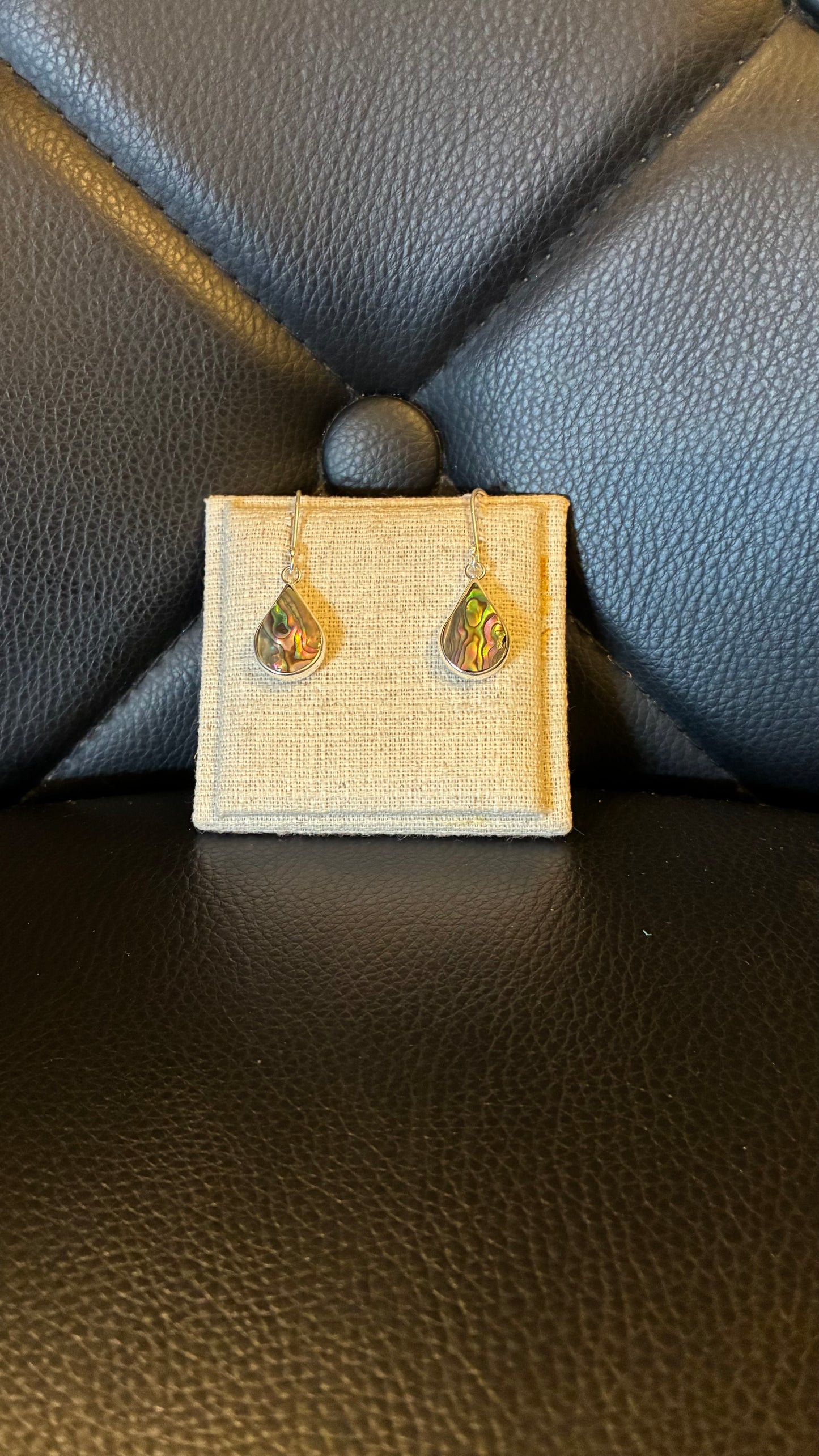 Opal Teardrop Earrings - Silver