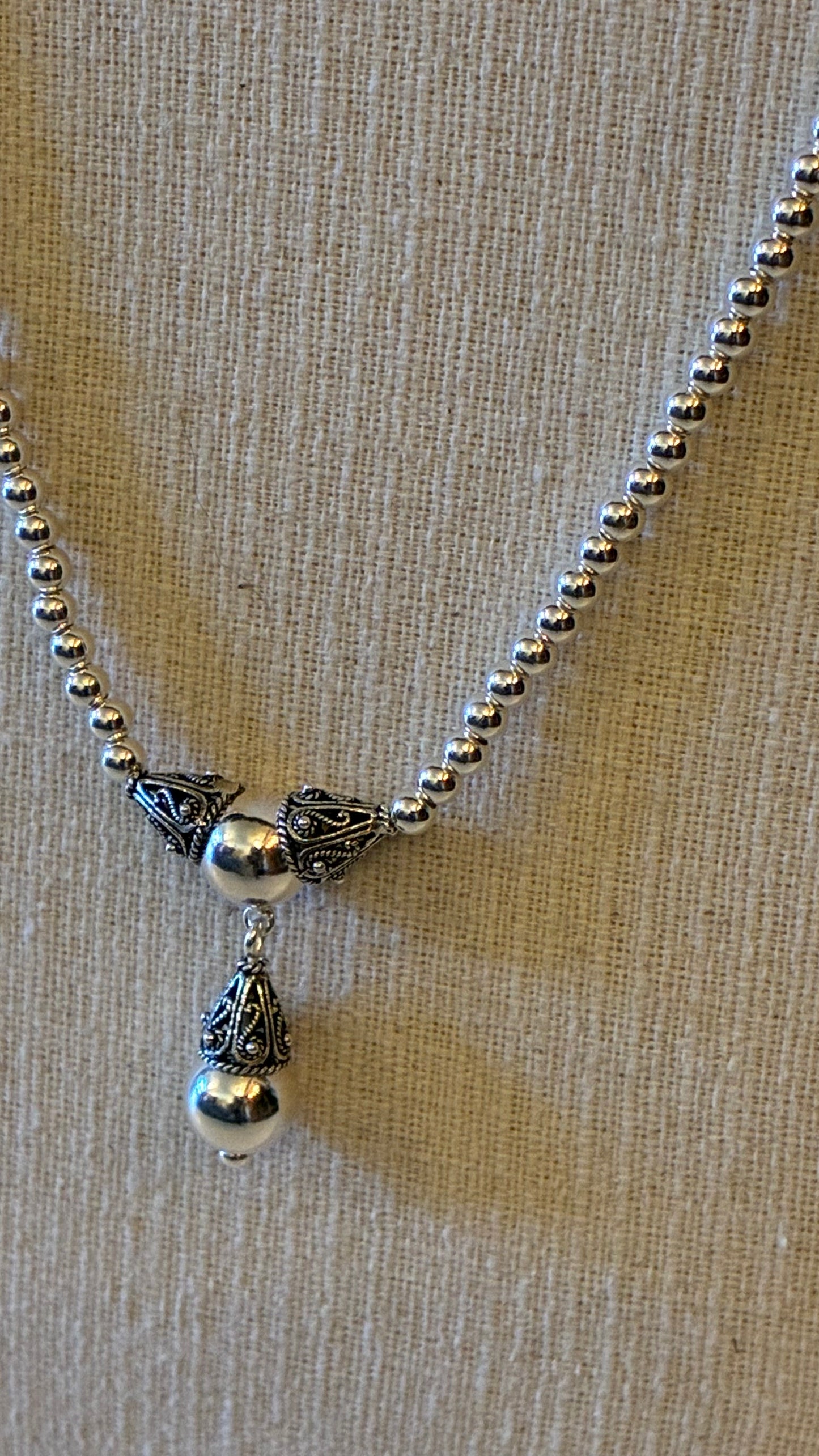 Time Droplet Necklace - Silver