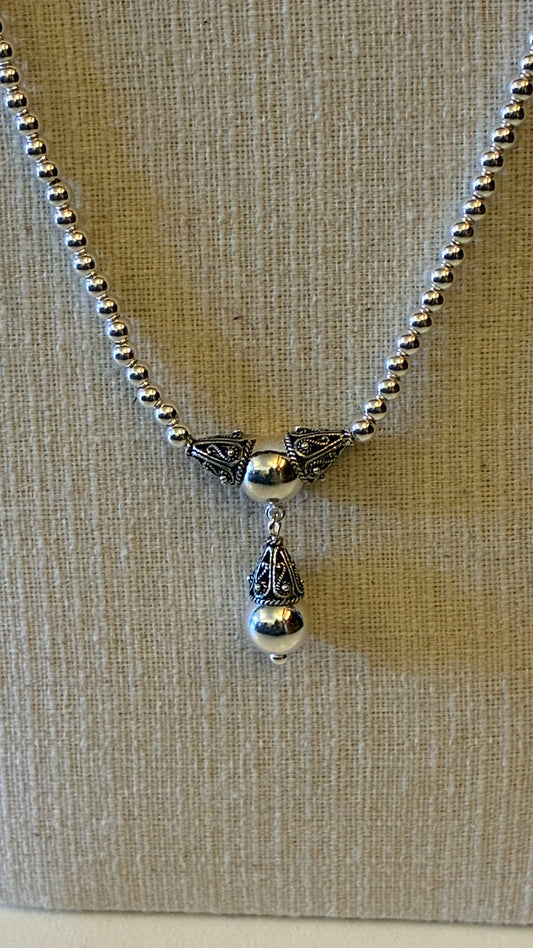 Time Droplet Necklace - Silver