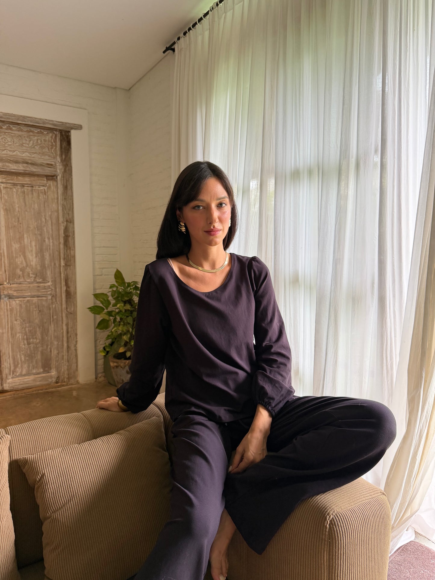 Total Eclipse L/S Top - Eggplant