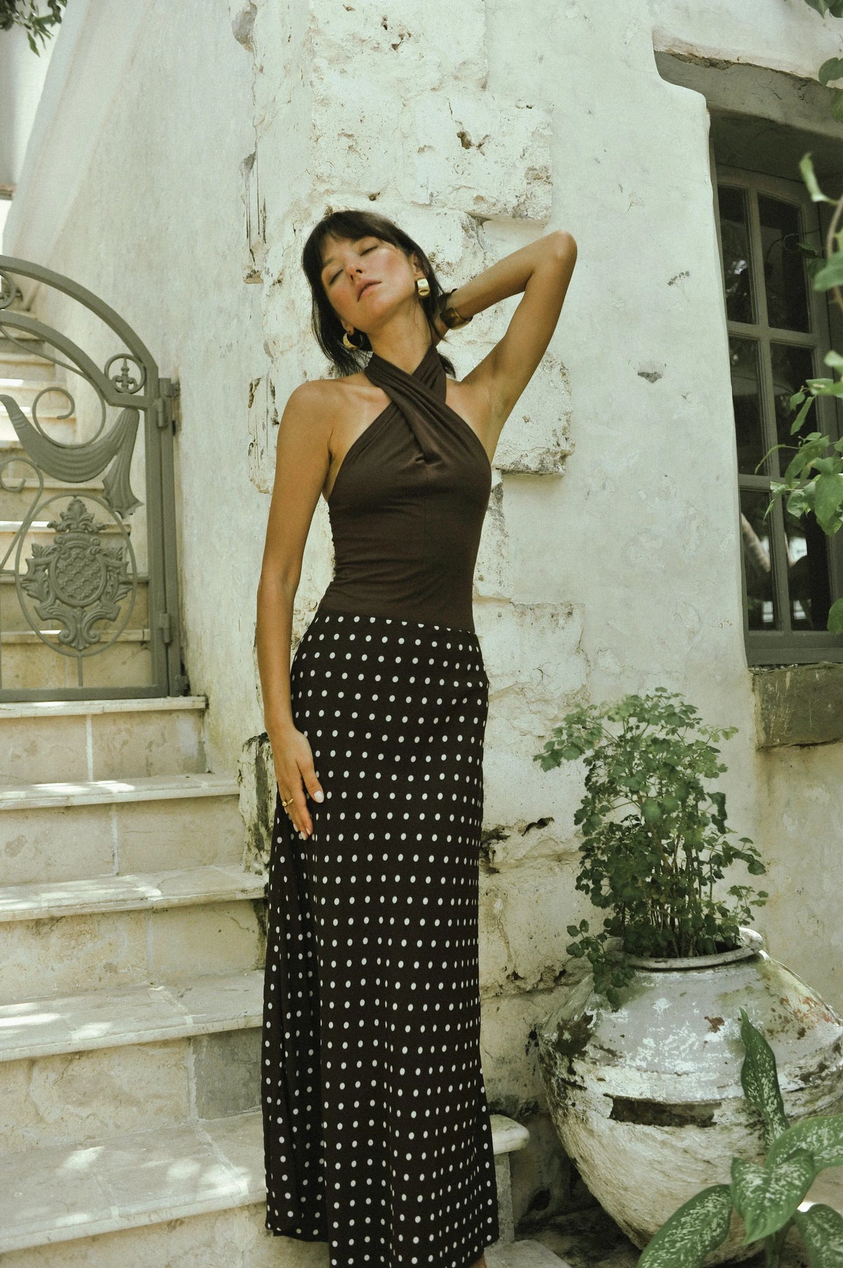 Lauren Skirt - Chocolate Spot