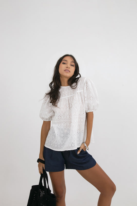 Matisse Embroidered Top - Lace De Blanc