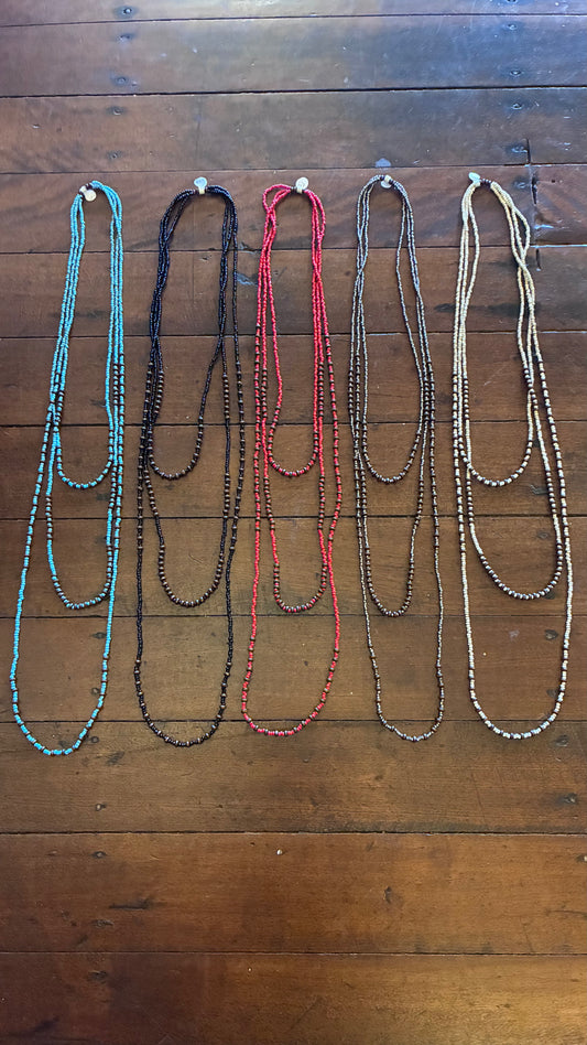 3 Strand Beaded Necklace - Multi Colours