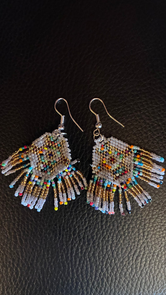 Aztec Beaded Earrings - Multi