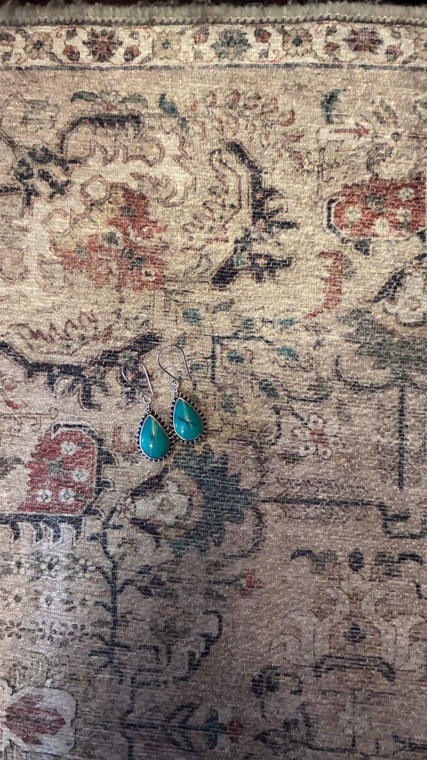 Turquoise Stone Teardrop Earrings