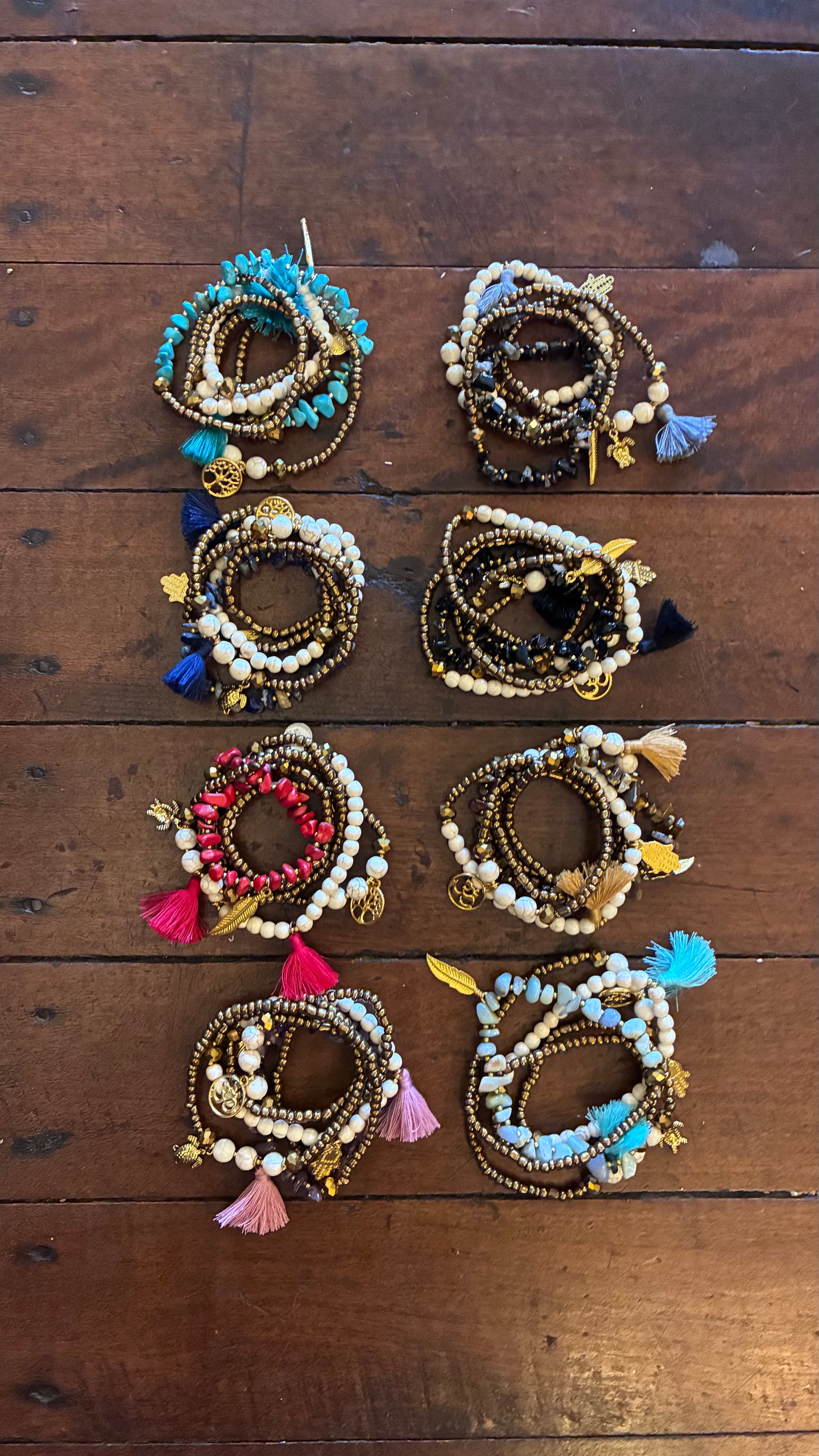 Papaya Bracelet / Necklace Beads - Multi Precious Stones - Colours