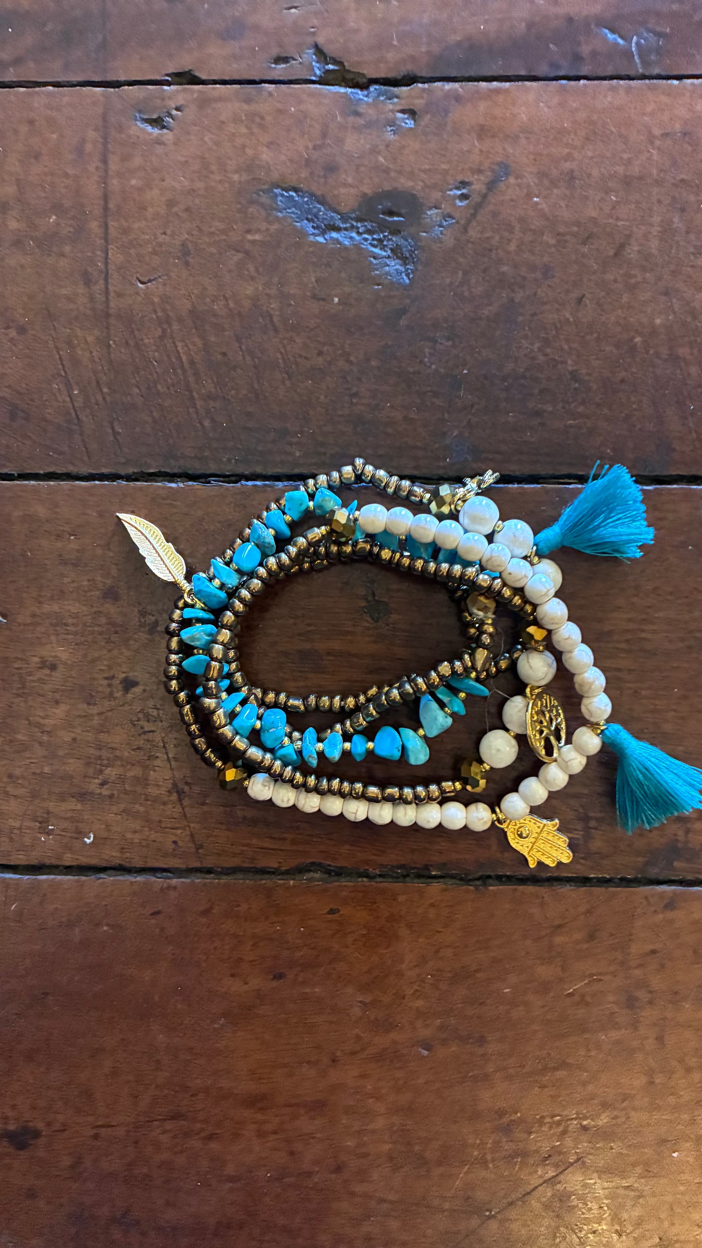 Papaya Bracelet / Necklace Beads - Multi Precious Stones - Colours