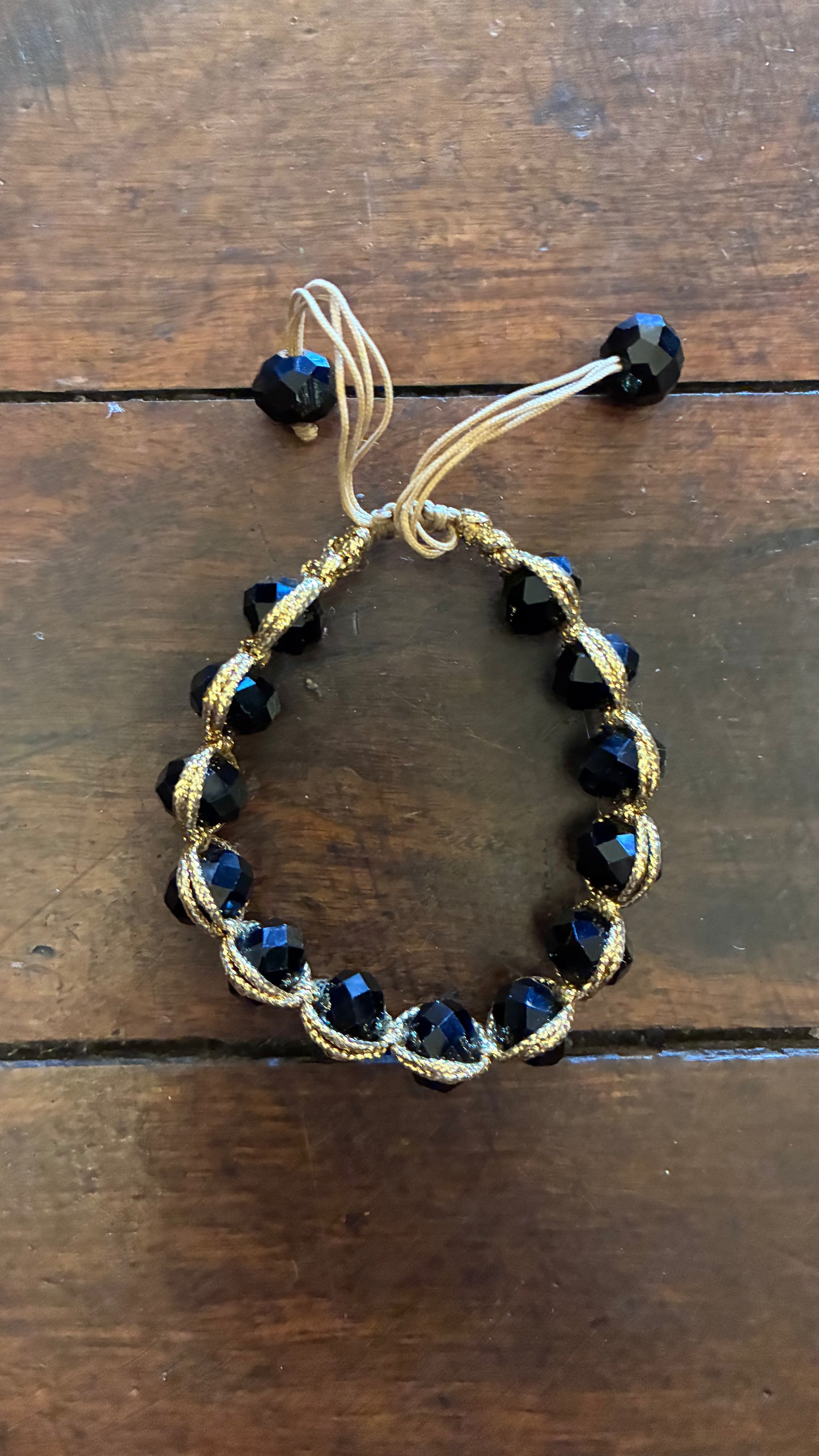 Gold & Precious Stones Bracelet - Topaz/Garnet/Black