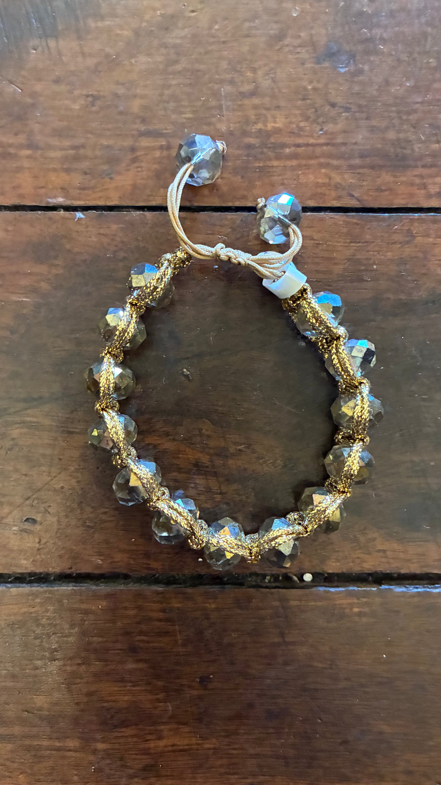 Gold & Precious Stones Bracelet - Topaz/Garnet/Black