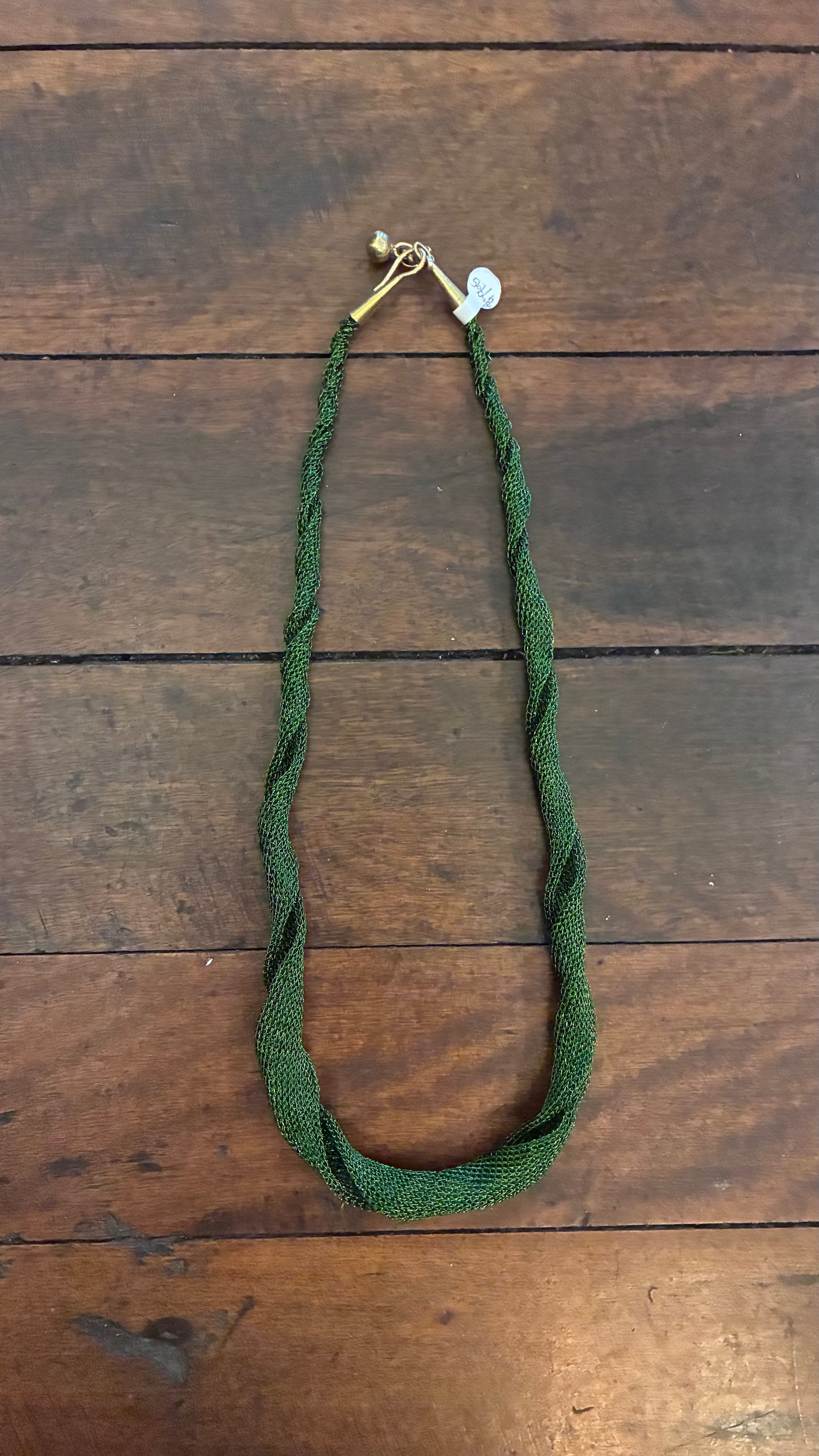 Twisted Net Necklace - Olive / Gold / Copper
