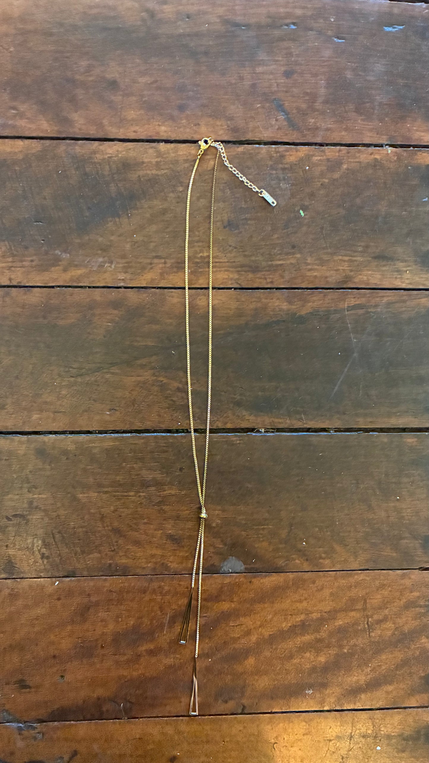 Triangle Tassle Necklace - Gold