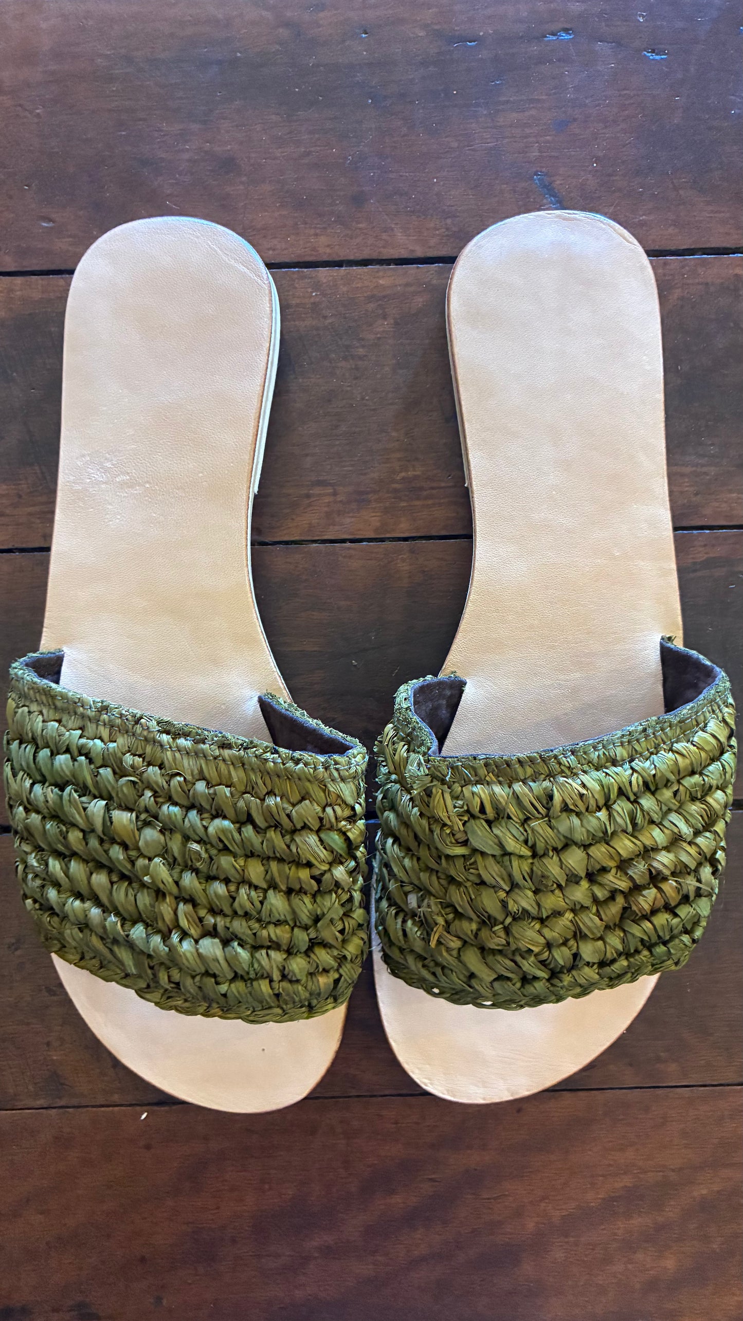 Raffia Slide - Chocolate