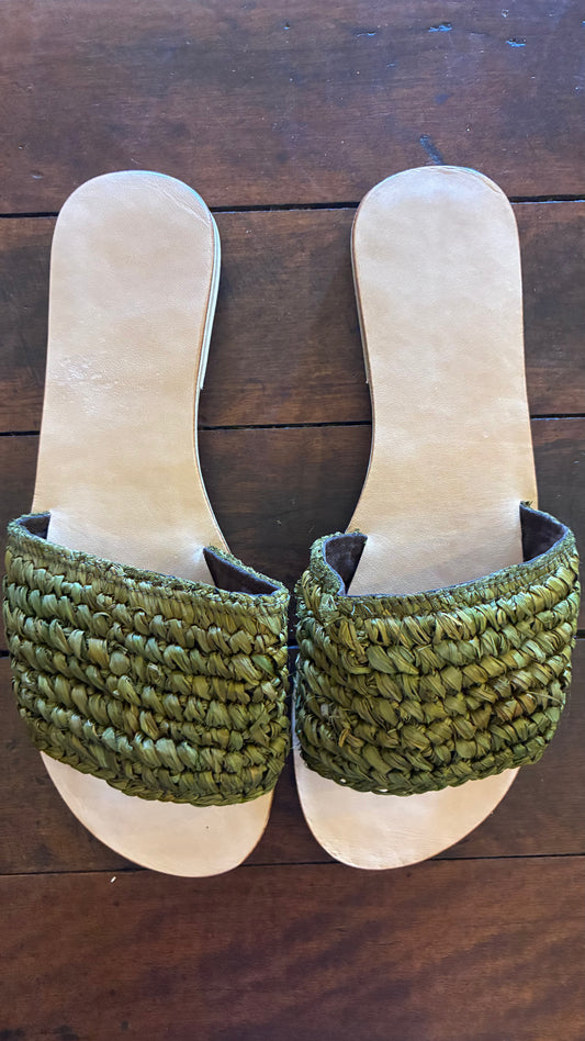 Raffia Slide - Chocolate