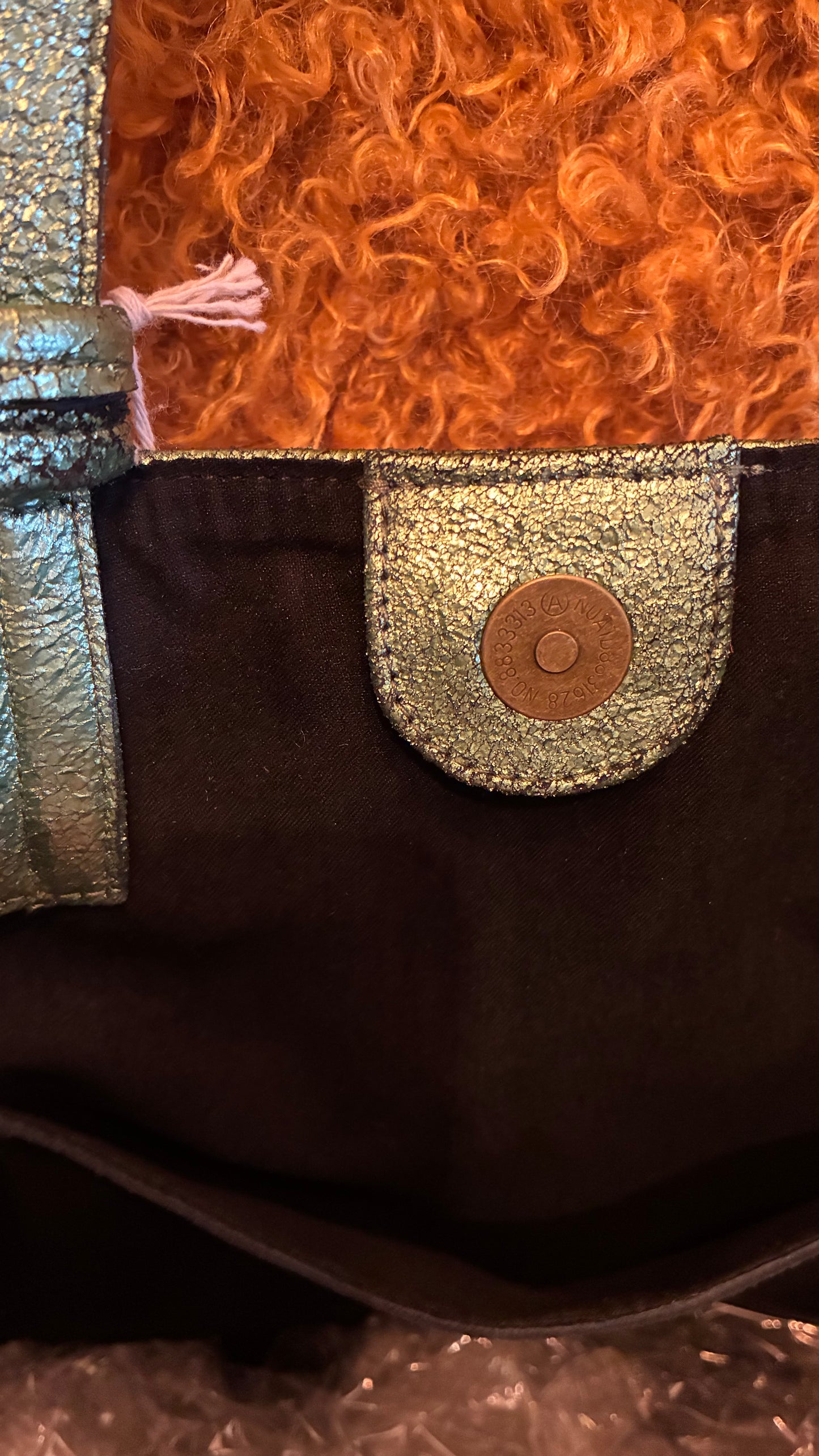 Jenny Tote Bag - Green Glitter Leather