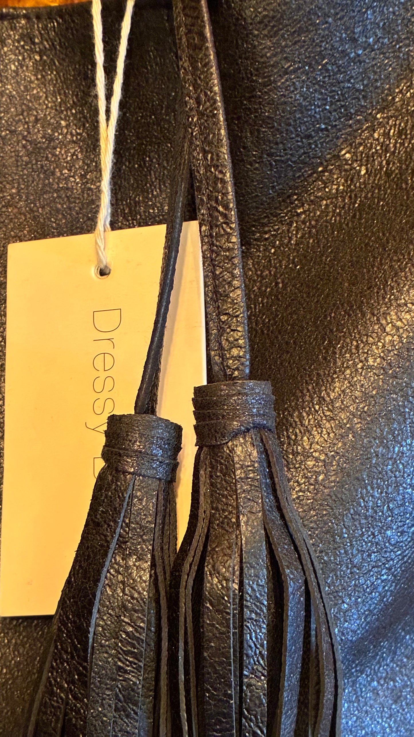 Jenny Tote Bag - Black Glitter Leather