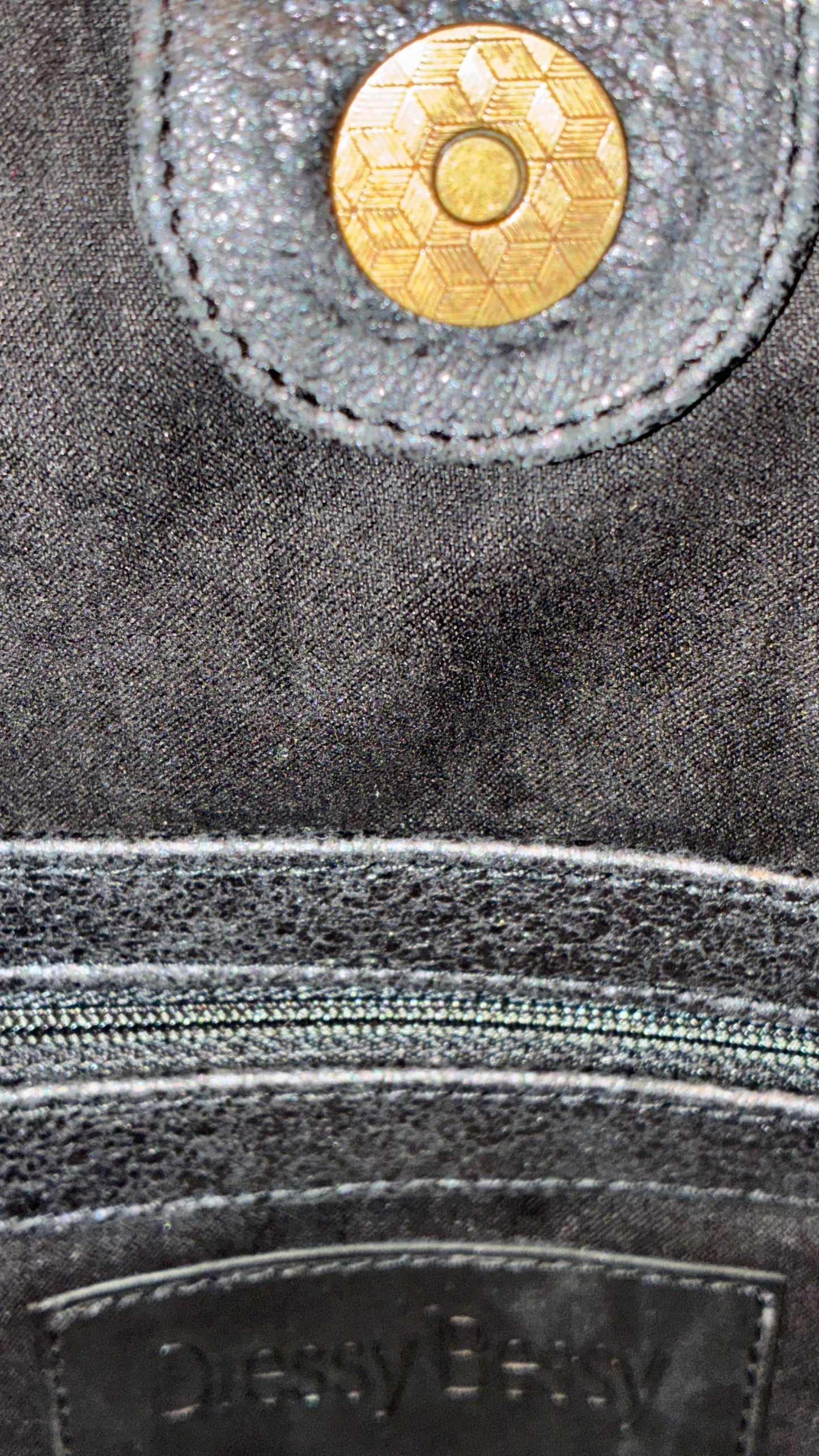 Jenny Tote Bag - Black Glitter Leather