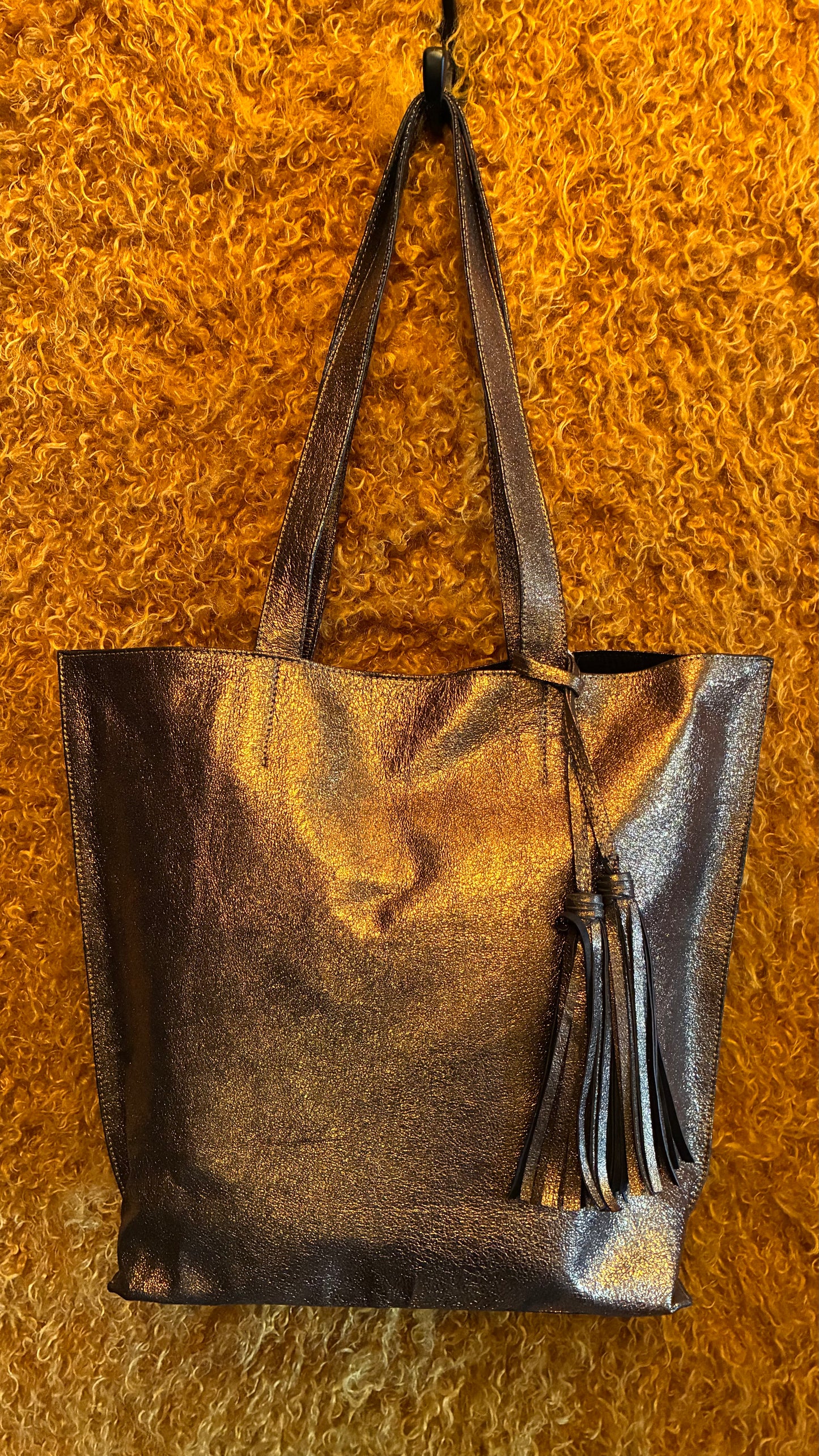 Jenny Tote Bag - Bronze Glitter Leather
