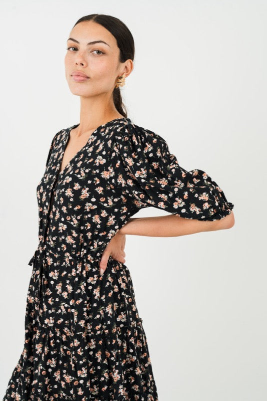 Katana Dress - Flowers of Apricot