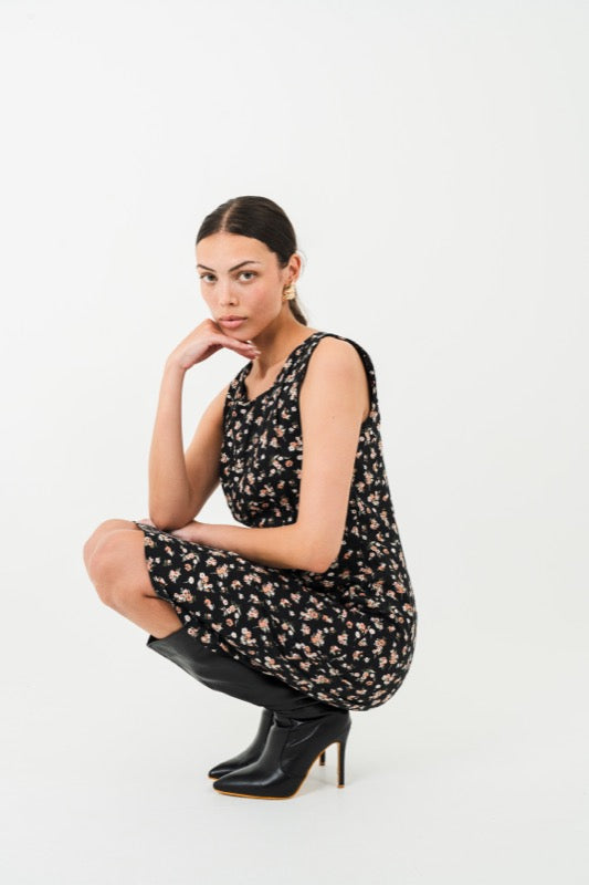 Sally Dress - Flowers On Apricot