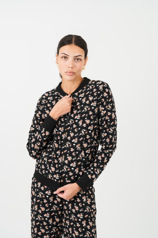 Payton Bomber Jacket - Flowers of Apricot