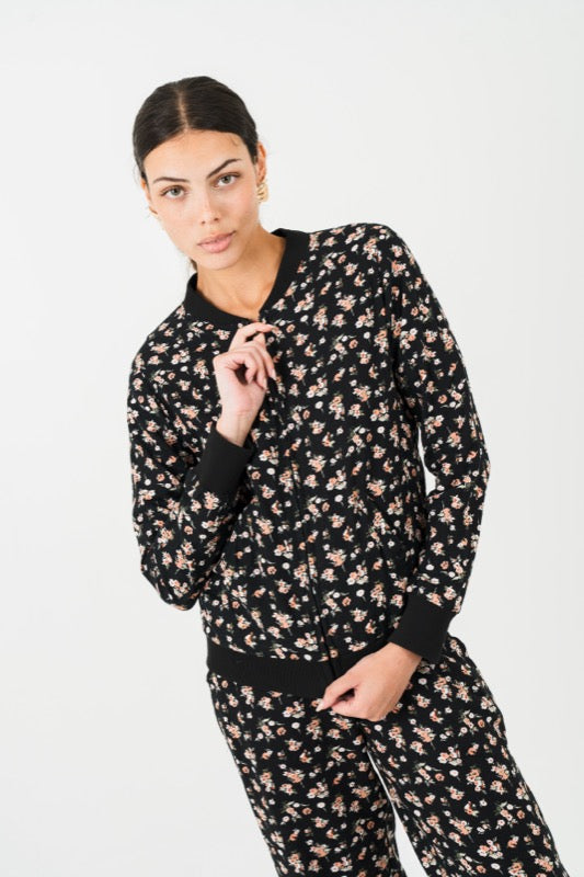 Payton Bomber Jacket - Flowers of Apricot