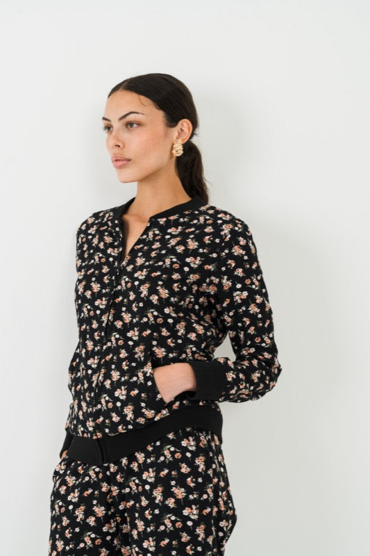 Payton Bomber Jacket - Flowers of Apricot