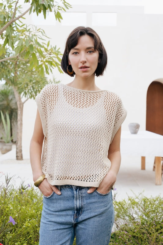 Cheska Knit Vest - Beige