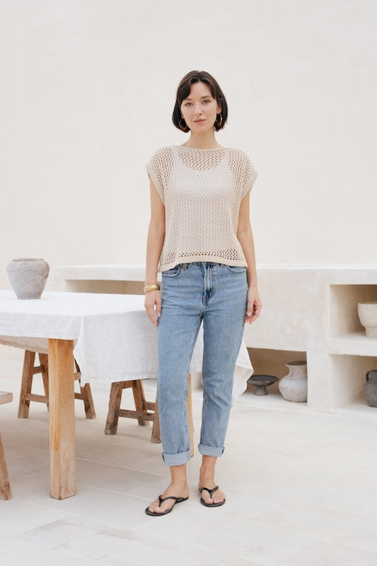 Cheska Knit Vest - Beige