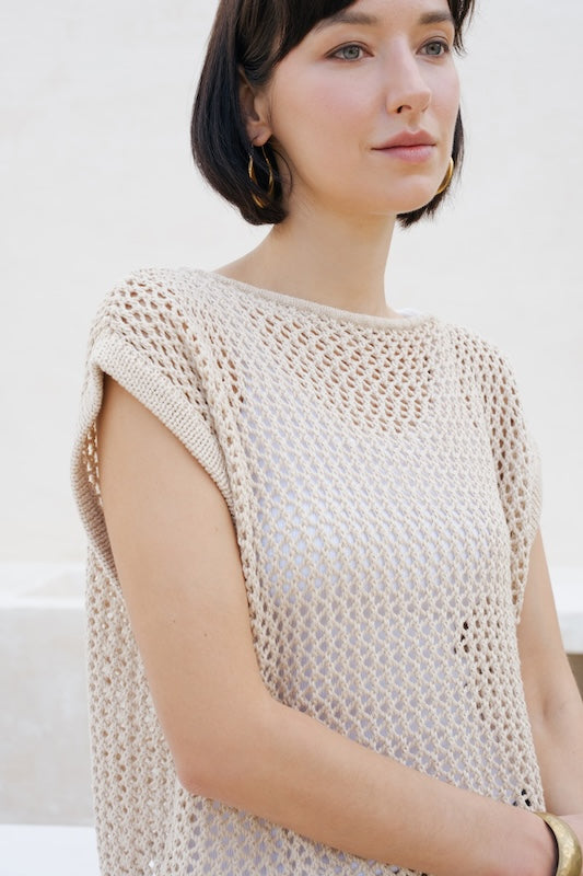 Cheska Knit Vest - Beige