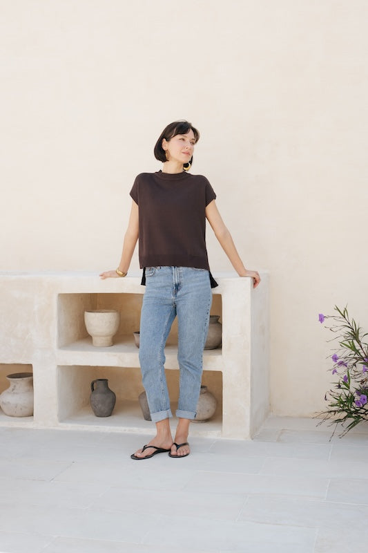 McBeath Knit Top - Chocolate
