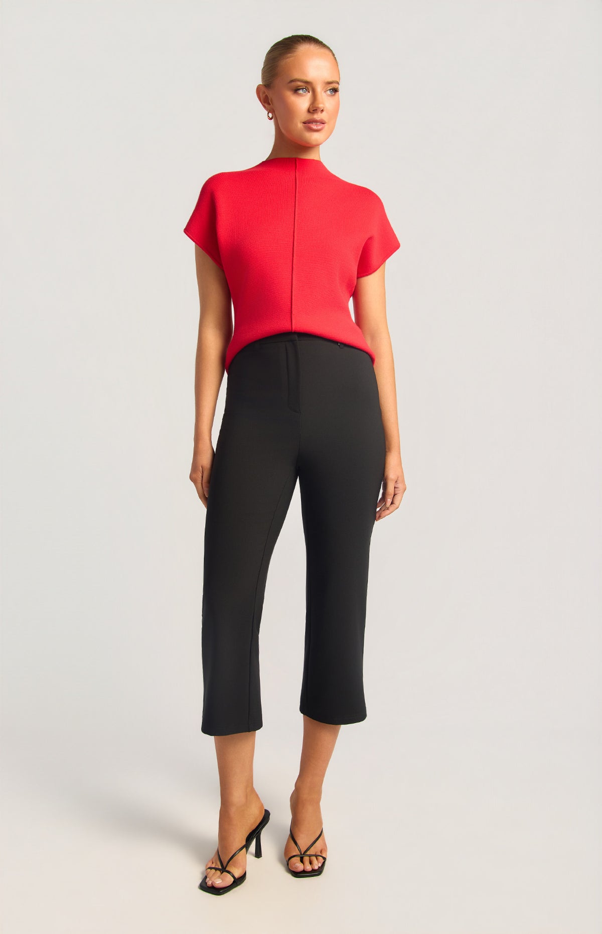 Front Seam Knit Top - Red