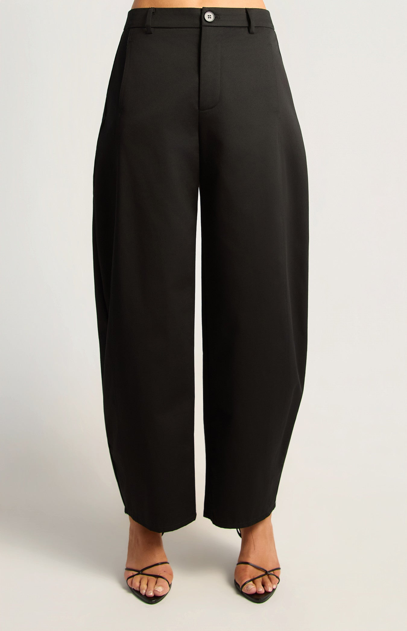 High Waisted Barrel Pants - Black